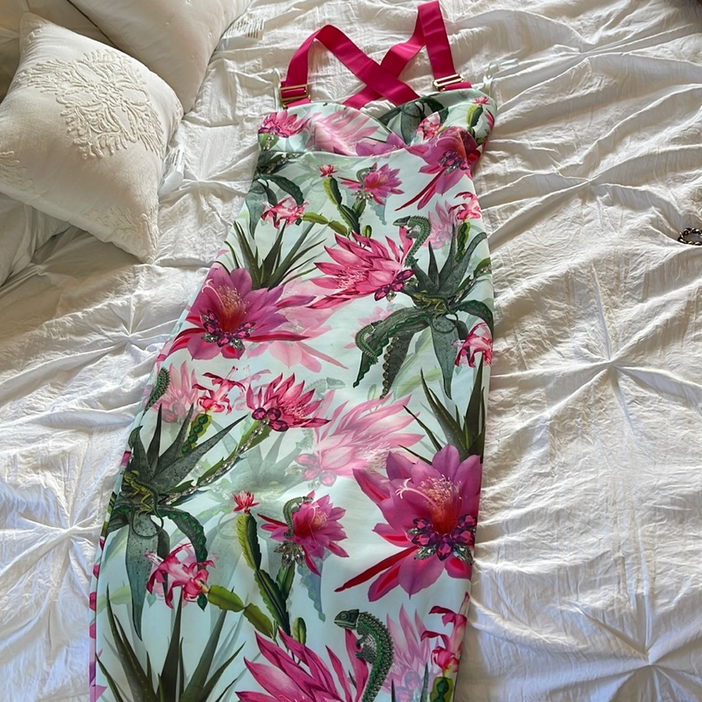 Ted Baker strapped, midi dress with zipper down the back.